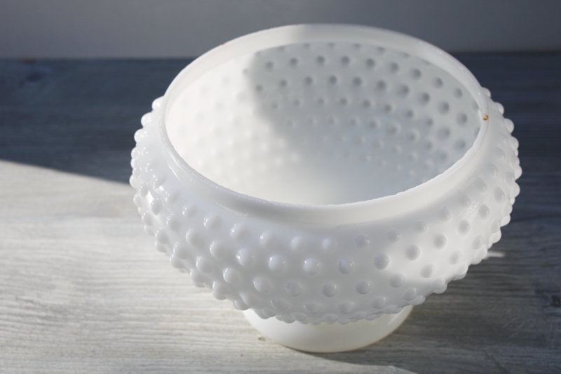 vintage hobnail milk glass shade, replacement shade for student lamp or light fixture