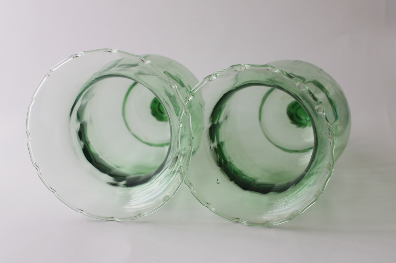 vintage home interiors green glass hurricane shades for candle holders sconces