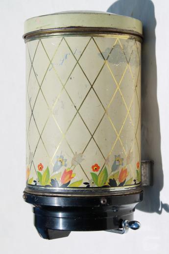 vintage hoosier kitchen cabinet dispenser can, coffee canister or flour bin