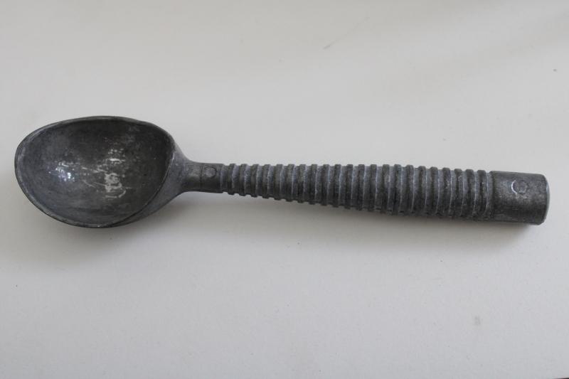 vintage ice cream scoops, sturdy all metal aluminum made for ice cream parlor