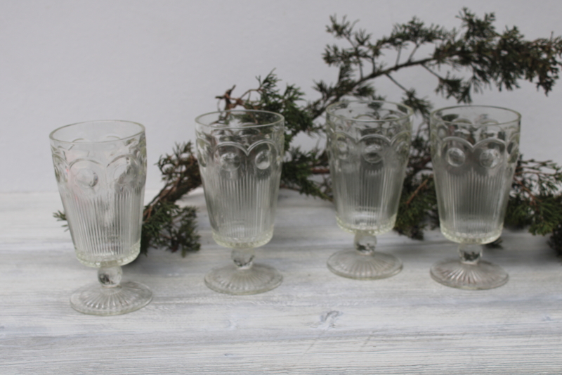 vintage iced tea glasses St Genevieve or Manhattan bullseye Bartlett Collins footed tumblers