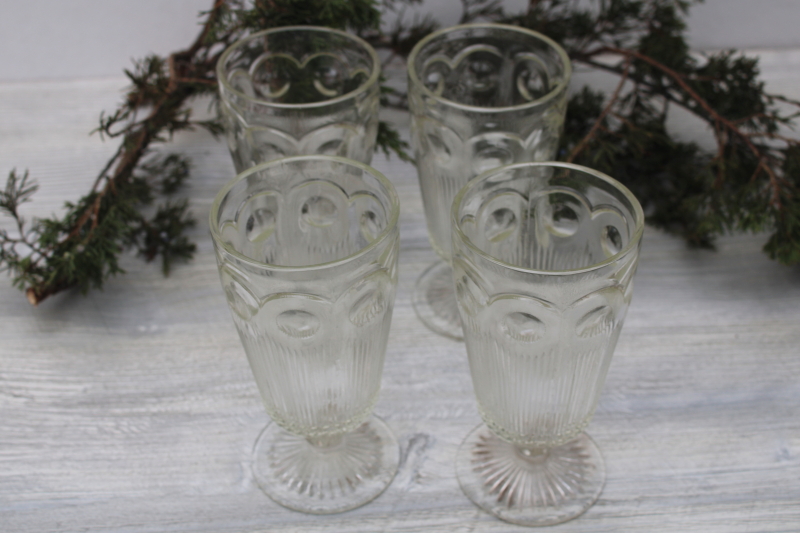 vintage iced tea glasses St Genevieve or Manhattan bullseye Bartlett Collins footed tumblers
