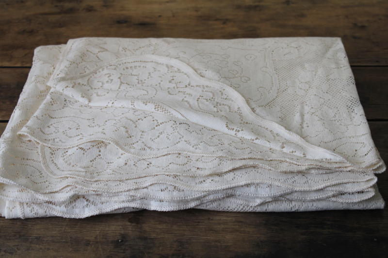 vintage ivory lace tablecloth, never used 120 x 70 banquet size table cloth