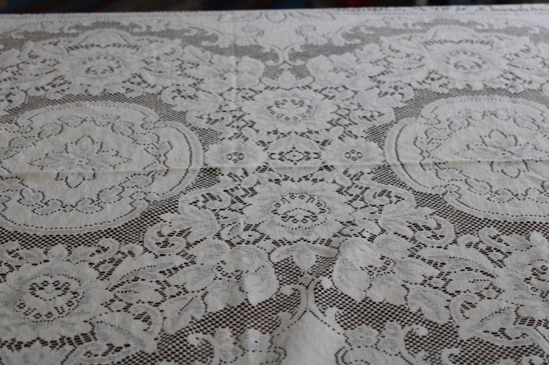 vintage ivory lace tablecloth, never used 120 x 70 banquet size table cloth