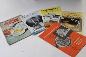 vintage kitchen small appliance recipe booklets, 50s 60s 70s advertising cookbooks