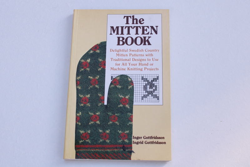 vintage knitting book, Swedish country wool mittens patterns hand or machine knit