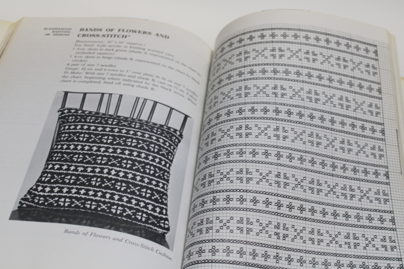 vintage knitting book charted patterns traditional Scandinavian knit designs  borders