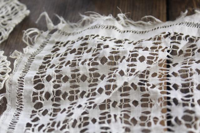 vintage lace for upcycling projects, sewing crafts - old machine made lace runners & doilies