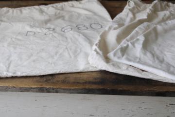 vintage laundry bags, natural cotton feed sack fabric totes modern farmhouse style