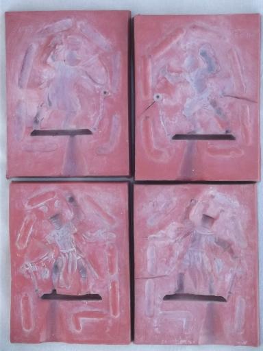 vintage lead toy soldier molds, medieval knights mold lot