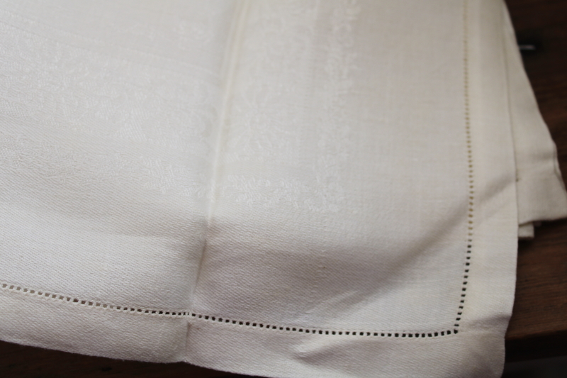 vintage linen damask dinner napkins set of 8, smooth crisp pure linen fabric