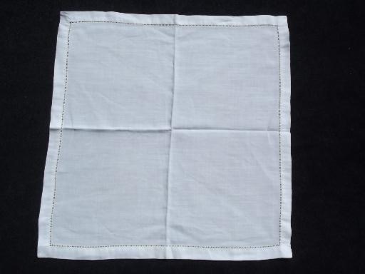 vintage linen napkins, two hem stitched napkin sets to mix and match