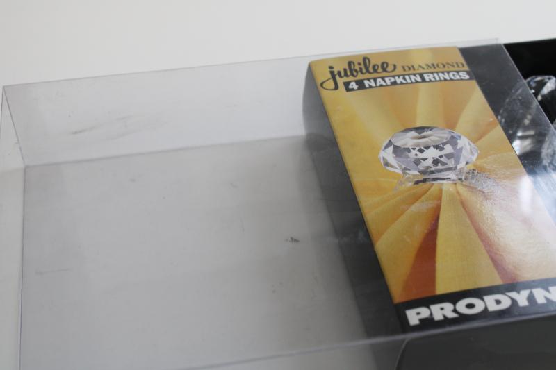 vintage lucite acrylic plastic diamonds, big diamond ring napkin