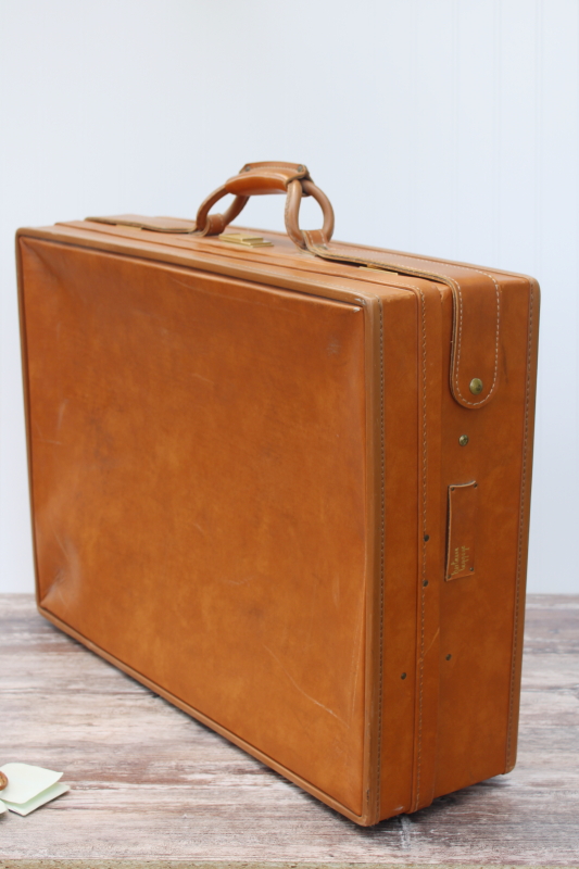 LARGE VINTAGE HARTMANN Belting Leather Suitcase Luggage Case