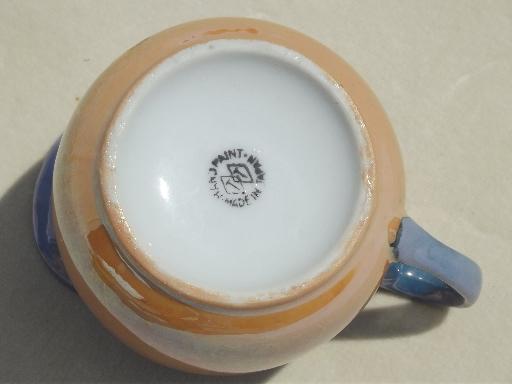 vintage luster china pitchers & creamers, hand-painted cream pitcher lot