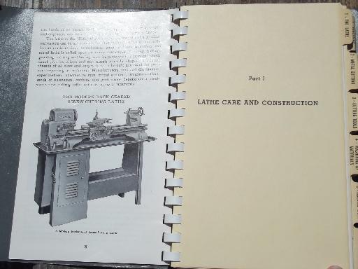 vintage machinist's lathe operation manual w/illustrations and tables