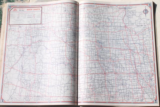 vintage maps lot, 40s & 50s road map atlas books, large map pages for wall paper etc.