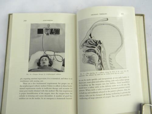 vintage medical book, anesthesia manual with photos and illustations