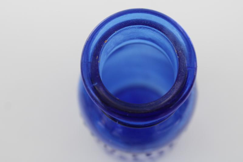 vintage medicine bottle, cobalt blue glass Bromo Seltzer Emerson Drug Baltimore