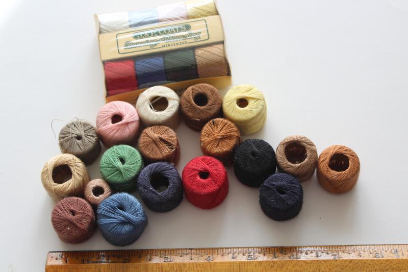 vintage mending cotton floss, tiny spools of thread for darning socks & stockings 