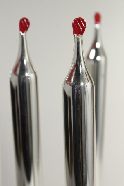 vintage mercury glass candles, hand blown silvered glass ornaments life size candle tapers