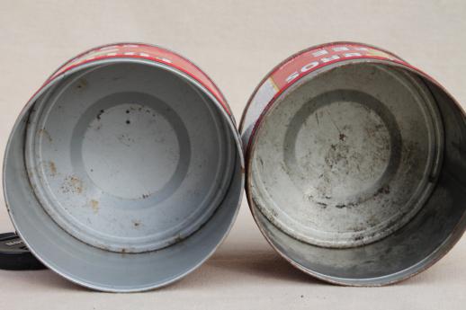 vintage metal coffee can lot, old litho print advertising tins Hills ...