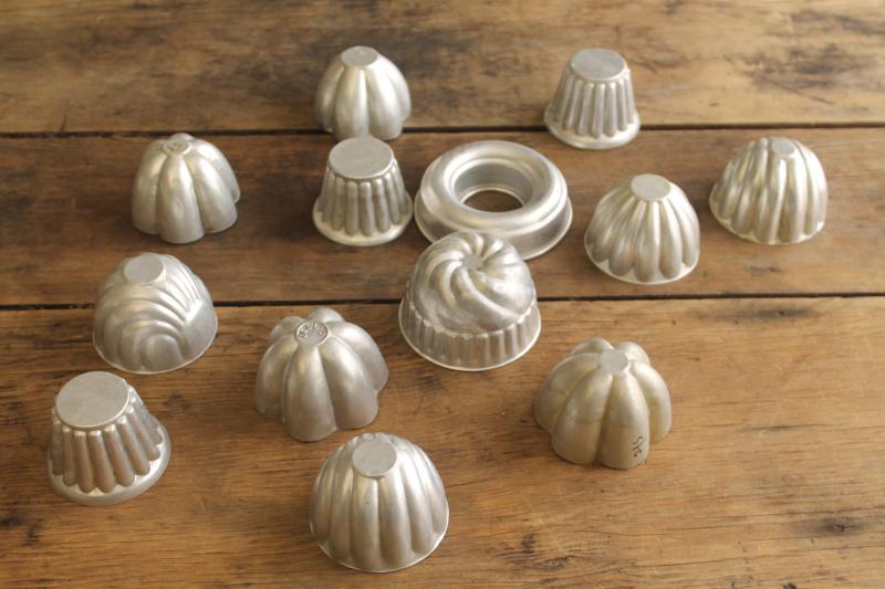 vintage metal jello or baking molds, assorted shapes great for crafts or soapmaking