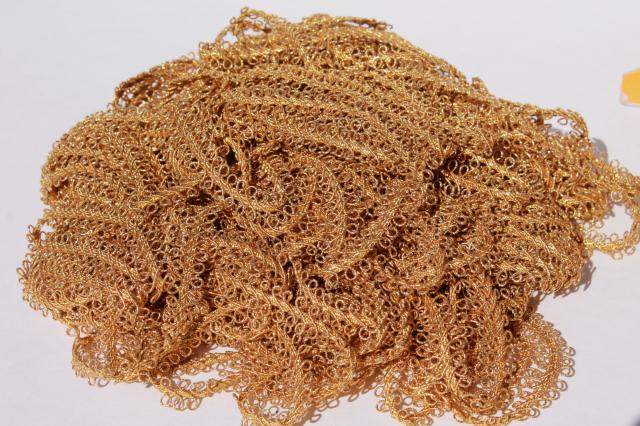 vintage metallic gold cord braid, looped soutache trim for sewing ...