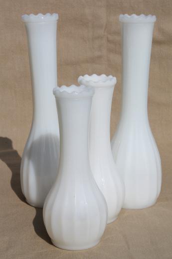 vintage milk glass bud vases, huge lot of florists vases for wedding flowers, displays
