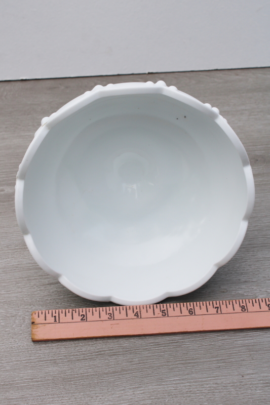 vintage milk glass compote bowl, Indiana teardrop garland pattern glass