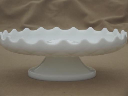 vintage milk glass cupcake stands or tiny cake plates, for candles or displays