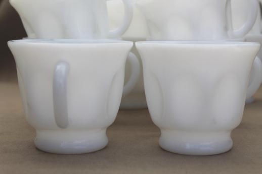 vintage milk glass cups, punch bowl cups or teacups for snack sets
