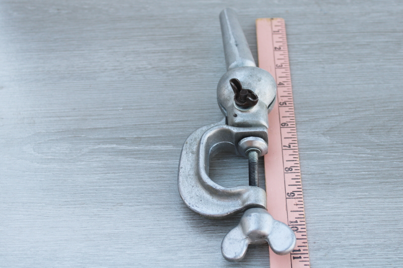 vintage millinery clamp cast metal pivot for hat block mannequin head
