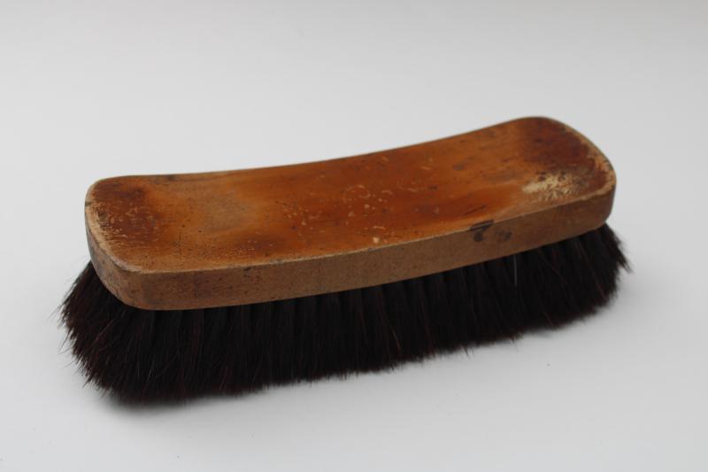 vintage natural bristle brush, soft horsehair brush for clothes or shoes
