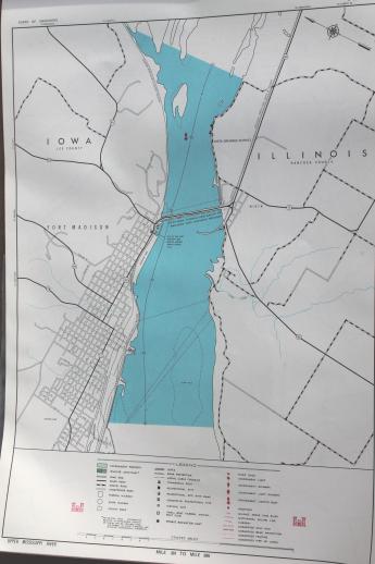 vintage navigational charts / sailing maps of the upper Mississippi river