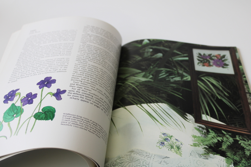 vintage needlework book charted designs wildflowers for needlepoint, cross stitch