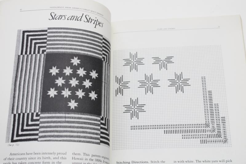 vintage needlework book, charted needlepoint designs from class quilt patterns