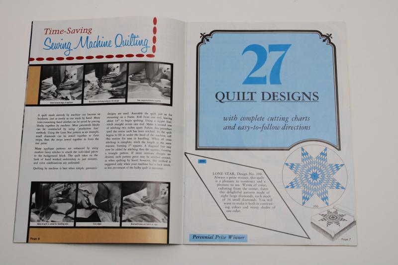vintage needlework booklet, full size quilt patterns, 30 quilting designs