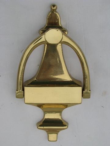 vintage old-new-stock architectural door knocker, solid brass