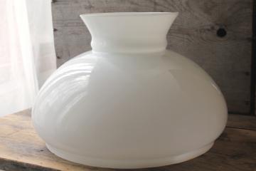 vintage opaline milk glass lamp shade for large hanging light, 11 1/2 fitter