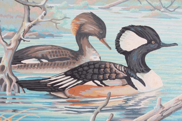 vintage paint by number picture, loons or wild game bird ...