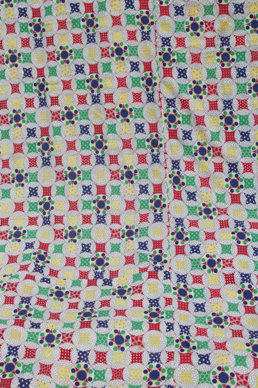 vintage patchwork quilt print comforter cover, cotton fabric for quilting or upcycle