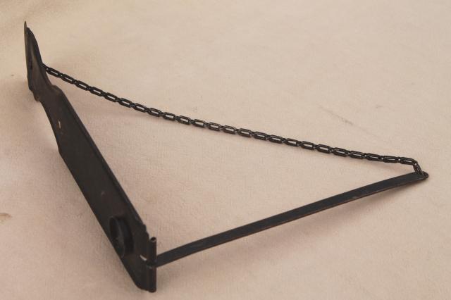 vintage patent gadget / tool, primitive fold-o-hanger portable hanging rack w/ clothes rod