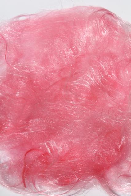 vintage pink angel hair spun glass for Christmas ornaments, retro