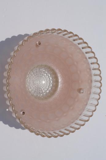 Vintage Pink Bubble Glass Lamp Shade, Vintage Glass Ceiling Light Fixtures