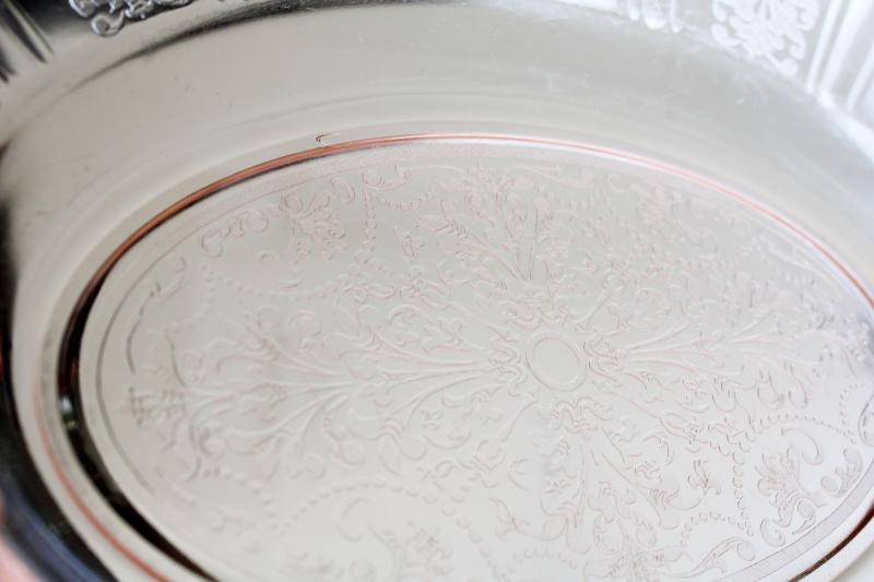 vintage pink depression glass American Sweetheart oval platter or tray