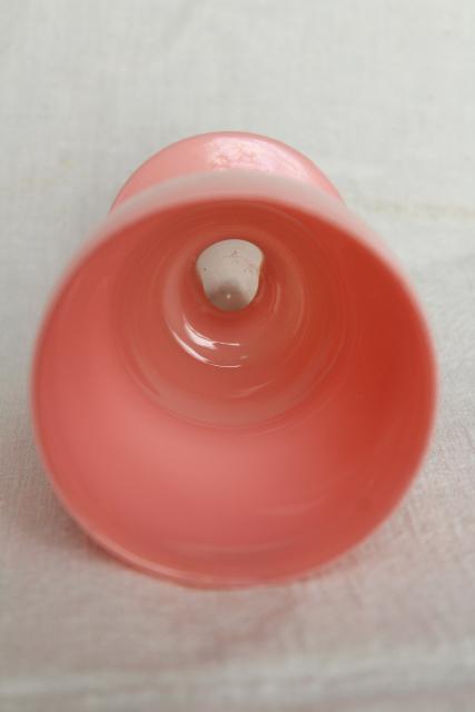 vintage pink fired on color glass vase or ice cream soda glass, platonite type glassware