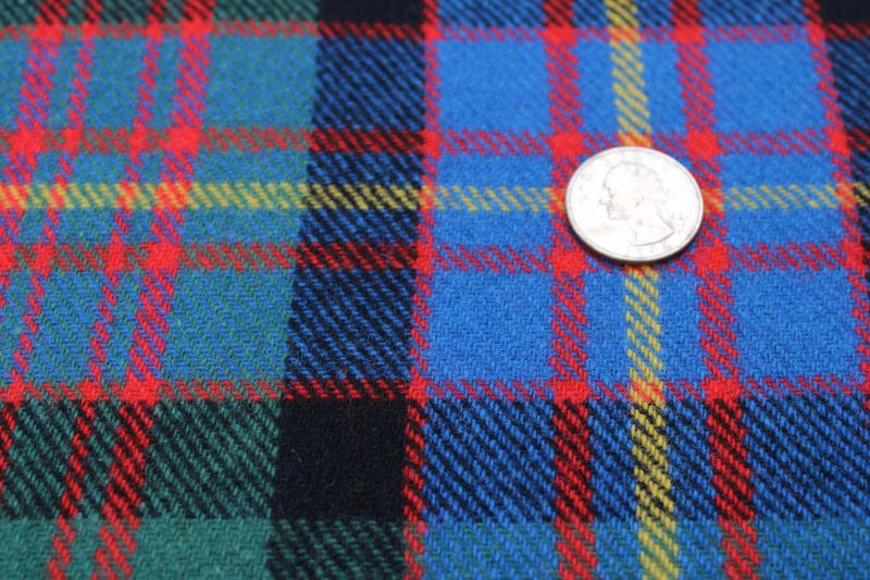 vintage plaid wool fabric Scots tartan Cameron of Erracht Scottish clans