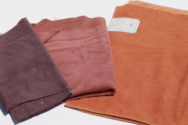 vintage plush velvet fabric scraps, corduroy & heavy cotton velveteen in jewel colors