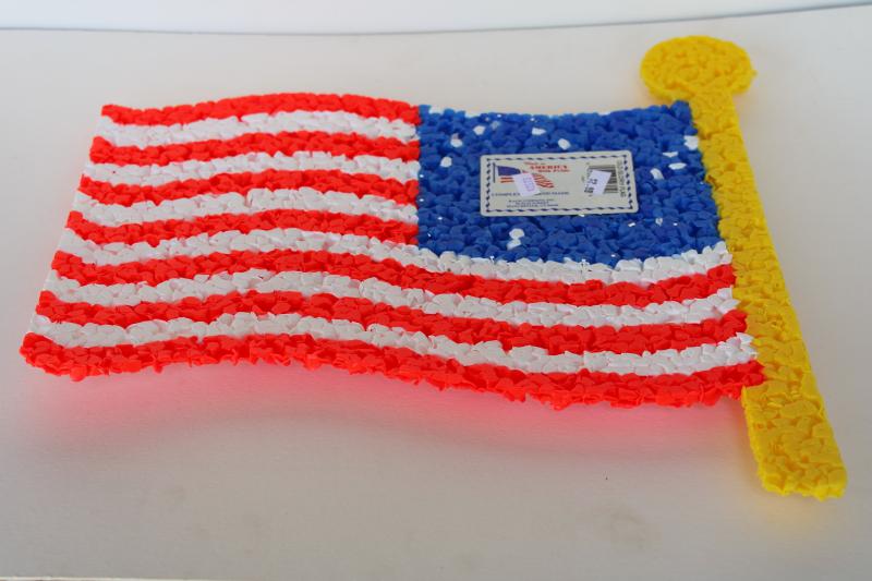 vintage popcorn melted plastic American flag 4th of July patriotic decoration